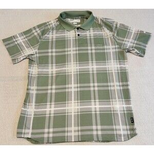 Oakley Polo Shirt Mens Size XL Green New Jade Check Hydrolix Polo 3 Golf Casual